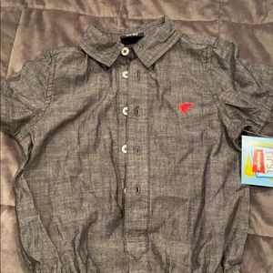 Grey button down toddler shirt